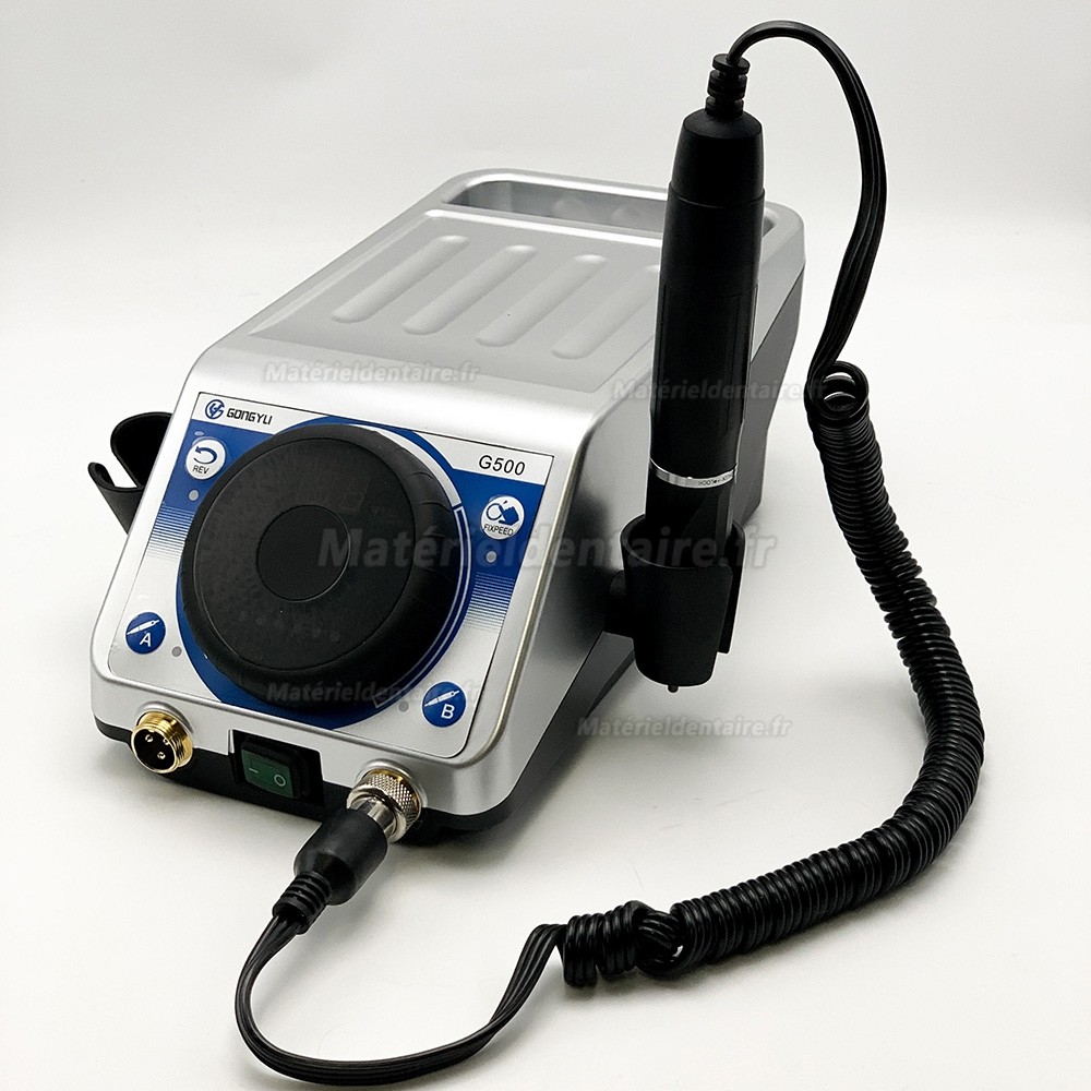 Micromoteur de laboratoire dentaire GONGYU G500 avec pièce à main 50K tr/min et pédale de commande